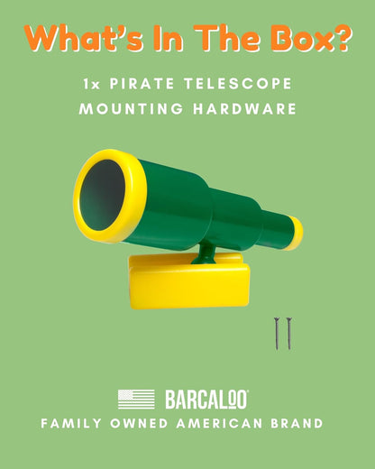 Barcaloo Kids Playset Telescope - Outdoor Backyard Playground Accessories for Kids, Pirate Telescope for Swingset, Jungle Gym, Treehouse, and Playset Accessories