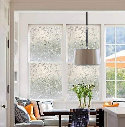 LEMON CLOUD Window Film, Decorative Window Privacy Film, Window Film Privacy Static Cling Frosted, Anti-UV Sun Blocker Heat Control for Home(Grayish Black, 17.5 x 78.7 inches)
