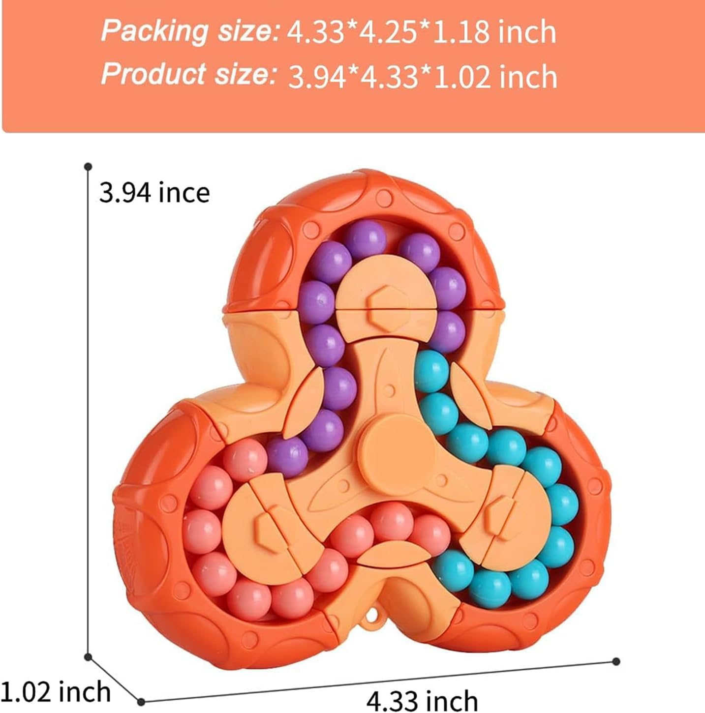 YUDANSI Magic Bean Puzzle Toy, Rotating Magic Bean & Fidget Cube 2-in-1, Rotating Magical Cube Fidgets Gift for Kids Boys Girls Age 3+, 5-7, 8-12, Brain Teaser Fingertip Toys for Teens Adults
