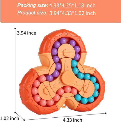 YUDANSI Magic Bean Puzzle Toy, Rotating Magic Bean & Fidget Cube 2-in-1, Rotating Magical Cube Fidgets Gift for Kids Boys Girls Age 3+, 5-7, 8-12, Brain Teaser Fingertip Toys for Teens Adults