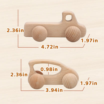 TOY Life Wooden Toys Cars, Montessori Baby Toys 6-12 Months, Wooden Baby Toys Rattle Cars for Toddlers 1-3, Baby Boy Girl Nursery Decor, Montessori Toys for 1 Year Old Boy First Birthday Gift