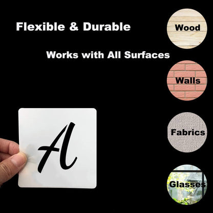 6 Inch Alphabet Letter Stencils for Painting - 70 Pack Letters and Numbers Stencil Templates with Signs for Painting on Wood, Reusable Number and Letter Stencils for Chalkboard Wood Signs & Wall Art