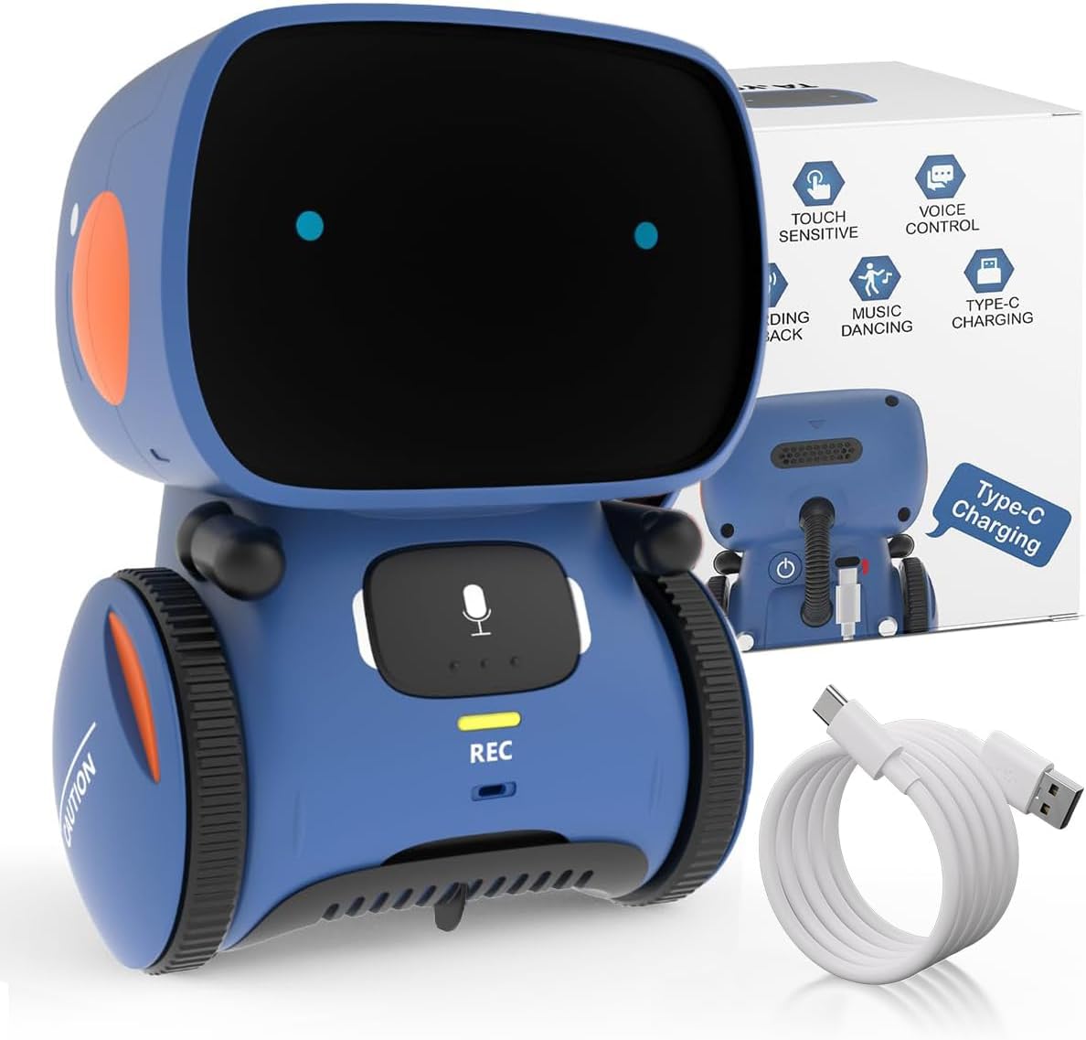 98K Kids Robot Toys for Girls and Boys, Touch and Voice Control Robots Interactive Smart Talking Robots Intelligent Partner and Teacher with Singing, Dancing, STEM Toy Gifts for Kid Age 3 and Up