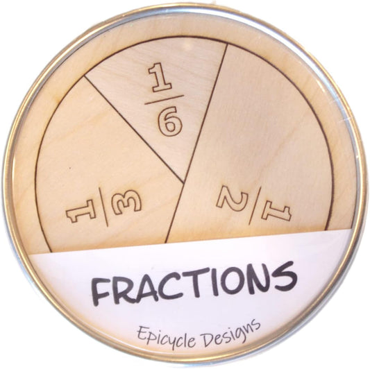 Fractions Learning Aid, Wooden Mathematics Manipulatives