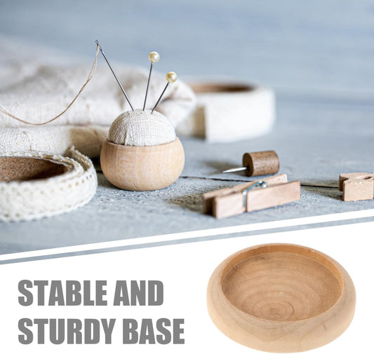 Yardwe 10 Pcs Solid Wood Bases 2.75 Inch Unfinished Round Wooden Base for Diy Needle Cushion Pin Cushion Stand and Miniature Artware Display