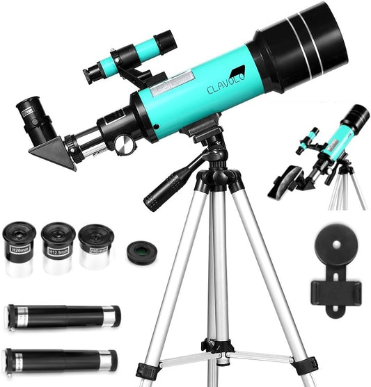 Telescope 70mm Aperture for Kids & Astronomy Beginners, Travel Telescope with Adjustable Tripod & Phone Adaper, Magnification 20X–200X