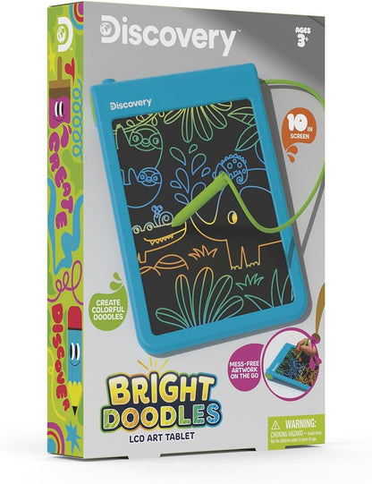 Discovery™ Bright Doodles LCD Art Tablet - Mess-Free Colorful Drawing Pad & Tethered Stylus| Widescreen Display| LCD Writing Tablet for Kids| Arts & Crafts Toy| Toddler Learning Toy| Doodle Board Gift