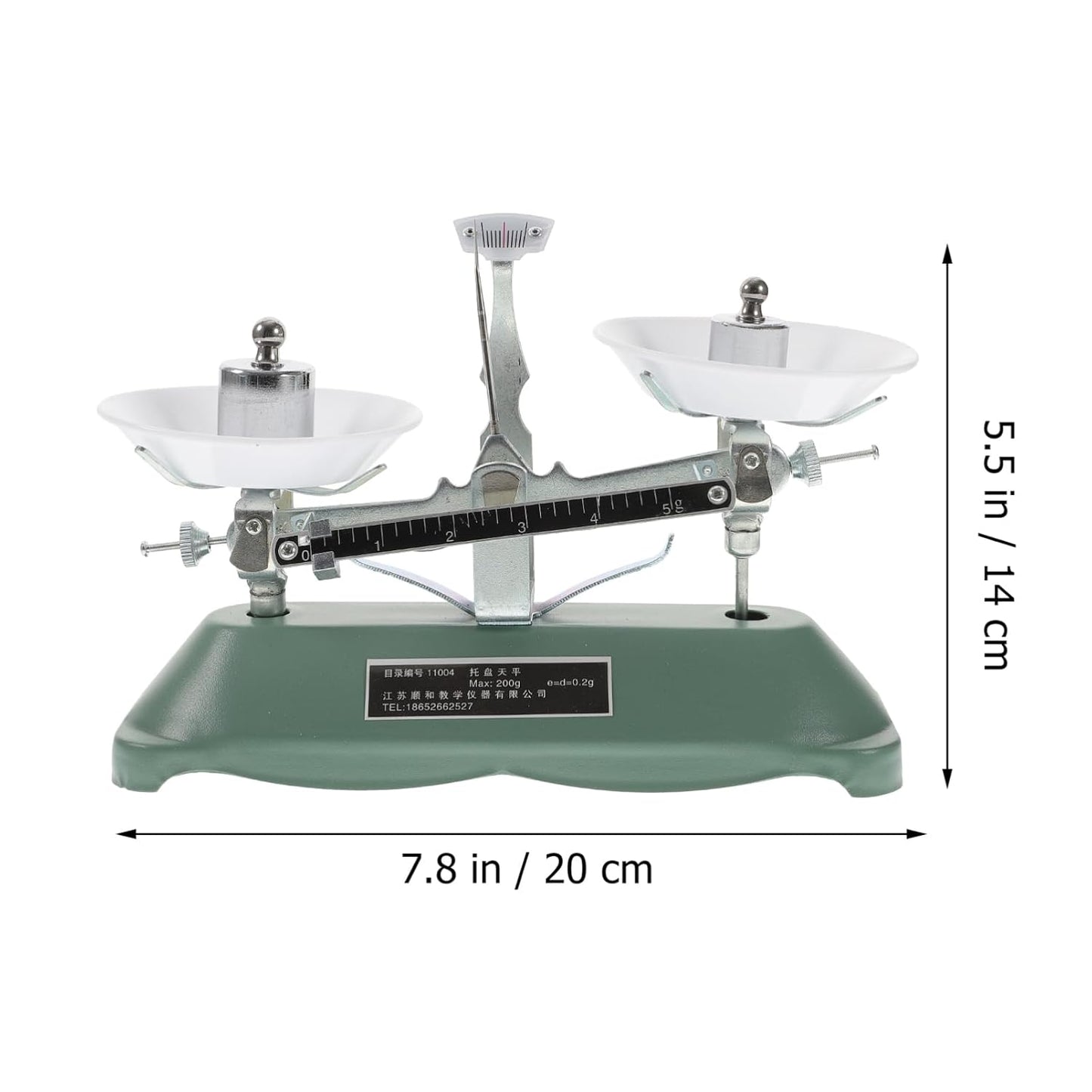 Laboratory Triple Beam Balance Scale with Weights and Tweezers 7.87 Inch Portable Precision Scale for Classroom Science Experiments and Physics Chemistry Teaching Tool