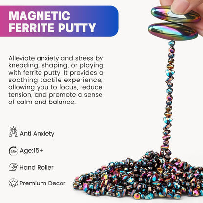Slime Putty Set, Cool Fidget Magnet Ferrite Putty, Magnetic Stones Eggs with Rattle Oval Magnet, Novelty EDC Desk Gadget Slime Putty & Science Kit Gift