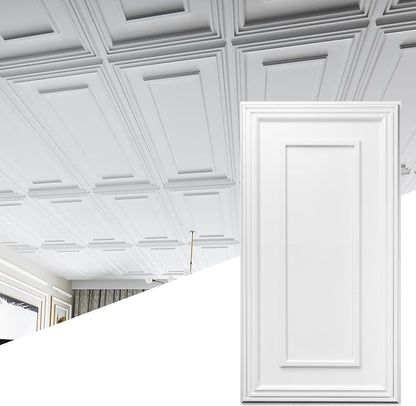 Art3d PVC Ceiling Tiles, 2'x2' Plastic Sheet in Black (12-Pack)