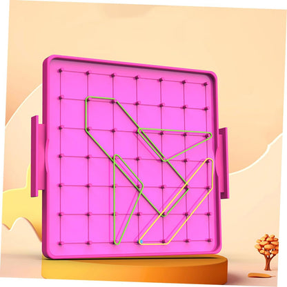 2pcs Double-Sided Geoboard for Boys and Girls Plastic Student Pegboard Educational Math Manipulative Bands for Classroom Activities and Home Learning