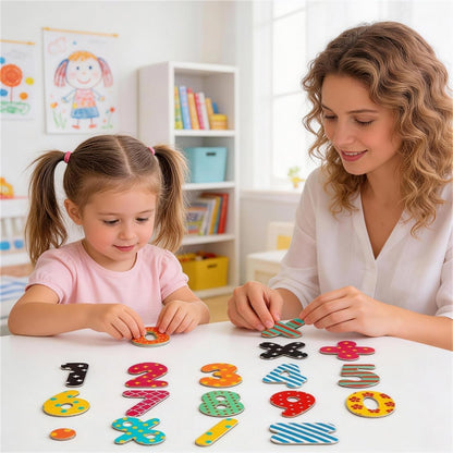 90 Pcs Magnetic Numbers and Math Symbols Learning Educational Soft Magnetic Refrigerator Magnets Math Recognition Whiteboard Fridge