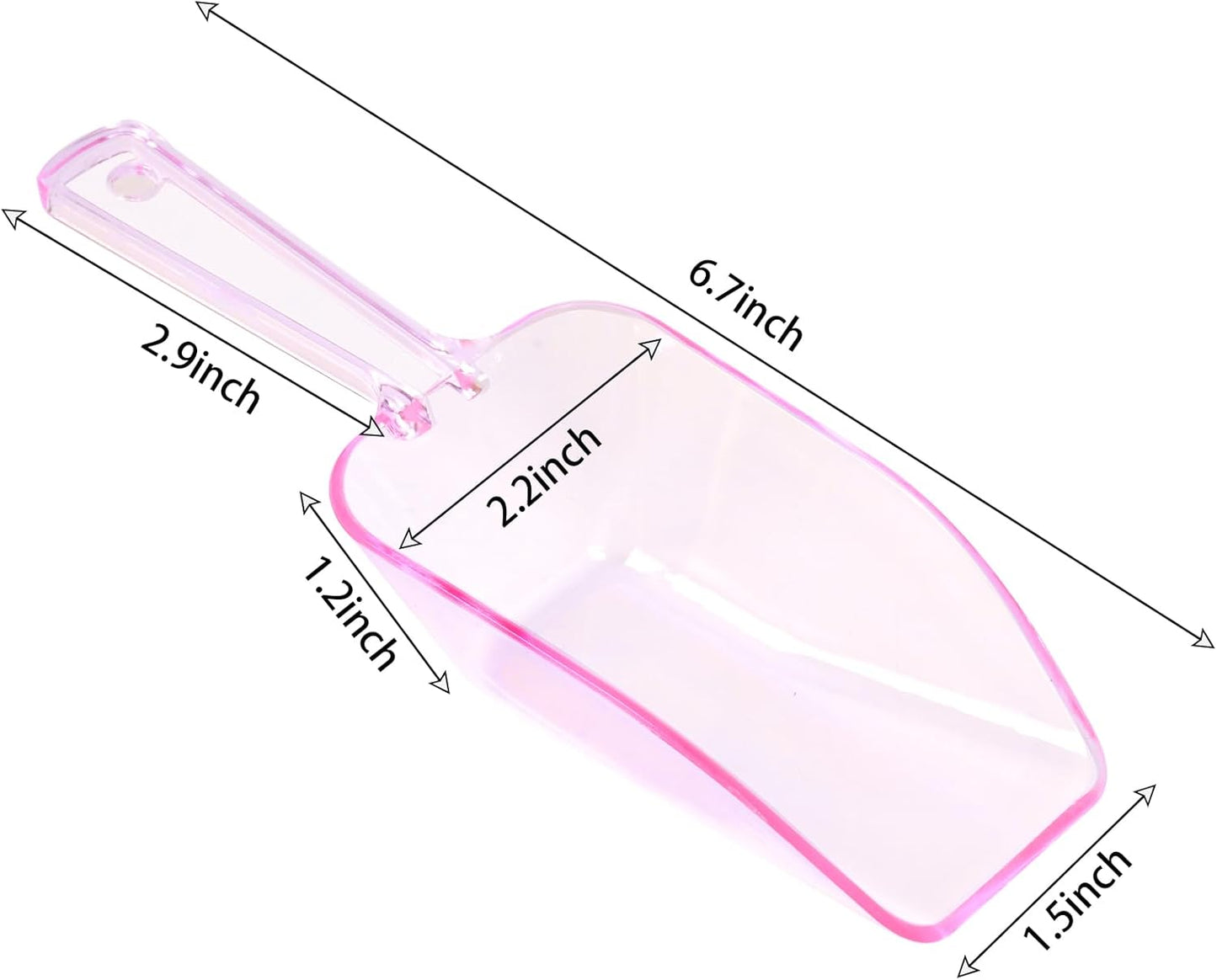 12Pcs Clear Plastic Ice Scoops Tongs Set, Small Tongs for Serving Food, Mini Candy Scoops for Candy Buffet Dry Goods Freezer Bin Canisters (Clear)