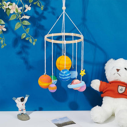 WEBEEDY DIY Solar Foam Ball Wall Hanging Kit DIY Solar System Model Project Kit with Polystyrene Spheres Ball,Pigment,Brushes for Hanging Space Project Party Decor Christmas Birthday Gift