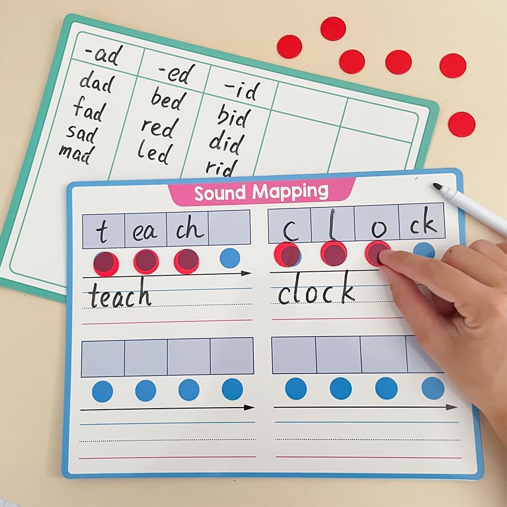 Lachilly Double Sided Dry Erase Handwriting Practice Boards Fractions Learning Place Value from Billions to Decimal Numbers Math Grid Manipulative Lapboard for Students