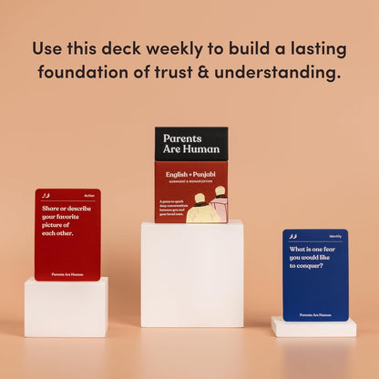Parents Are Human, Relationship Cards, Get to Know Each Other Better, Parents, Families, Teens & Kids Relationship Building, Light & Deep Questions, 70 Questions & Activity Cards, English
