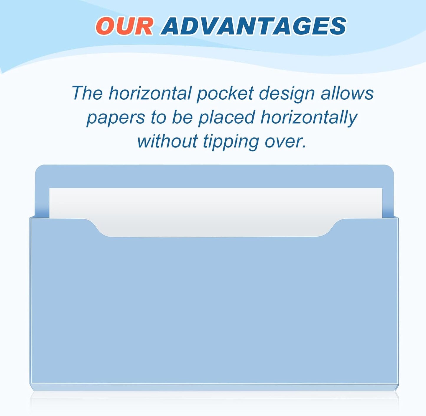 Fuutreo 6 Pcs Magnetic Wall File Organizer Magnetic Wall File Holder Refrigerator Magazine Holder for Mail Letters Paper(Aqua Green,Vertical-large)