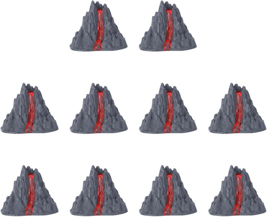 BESPORTBLE Toy Volcanoes 8Cm Realistic Volcano Model Set for Dinosaur Scenes Educational Use Home Decoration Plastic Playset 10 Pieces