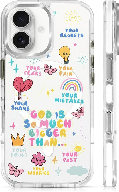 for iPhone 17 Pro Max Case [Compatible with Magsafe],Girls Women Clear Magnetic Case Silicone Shockproof Protective Cover with Pattern Colorful Motivational Letters