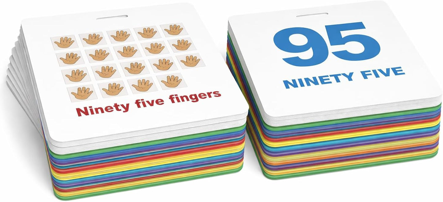 Number Flash Cards for Toddlers - Durable Toddler Flash Cards - Learn Counting Flashcards Numbers 1–100 -Help Kids Count Games | Kids Toys Numbers Match for Preschoolers Kindergarten 2-6