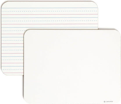 U Brands Dry Erase Lapboards, 10 Pack, 9" x 12", Double-Sided Small Whiteboards for School, Student Lapboards for Classroom, School & Homeschool Supplies, Portable Mini Whiteboard Set