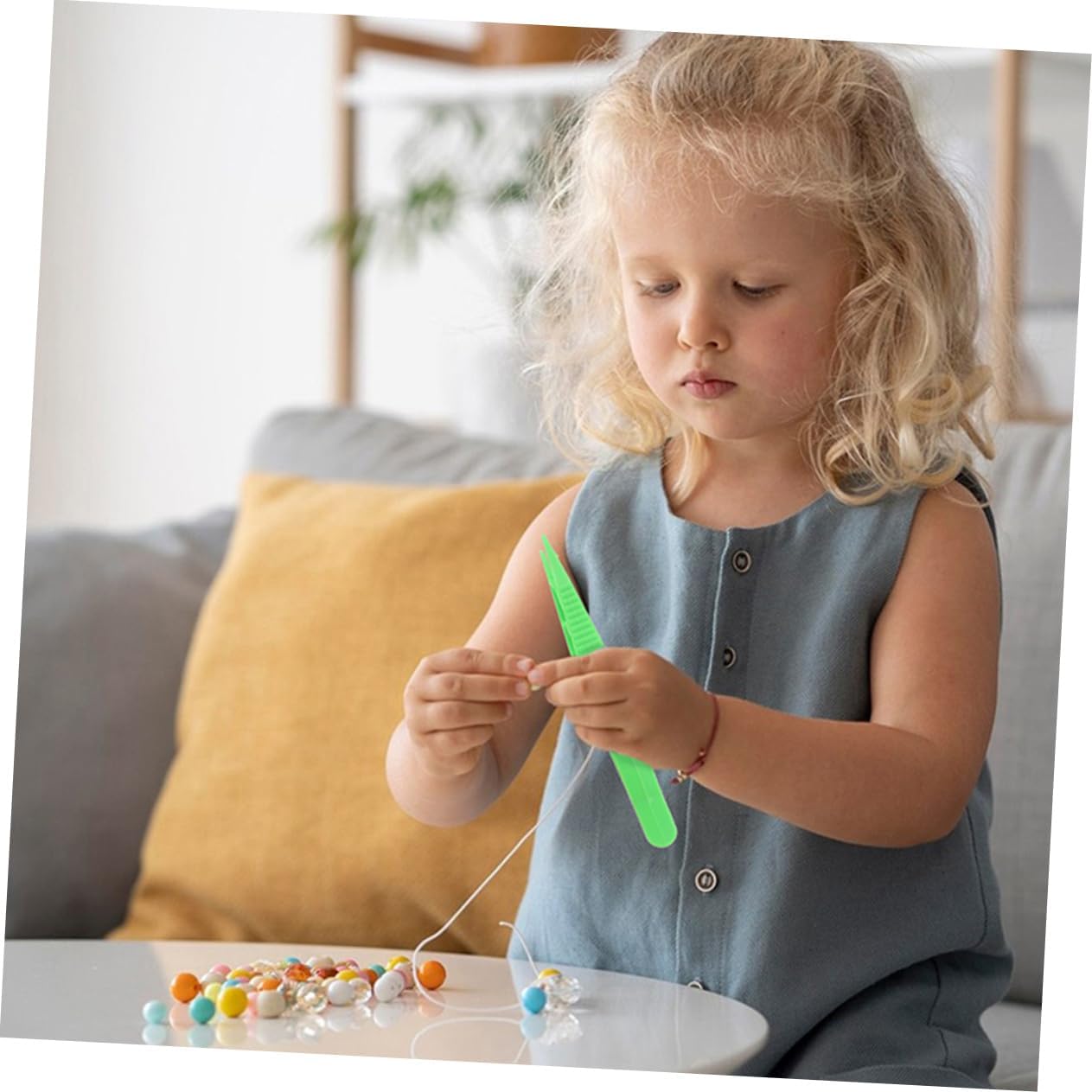 BESTonZON 30pcs Plastic Tweezers for Boys and Girls Ergonomic Design for Jewelry Making Craft Projects and Fine Motor Skills Development