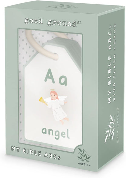 Good Ground Bible ABC Flash Cards Preschool Sunday School Toys Christian Homeschool Alphabet Ring Cards Toddler ABC Phonic Letters & Words