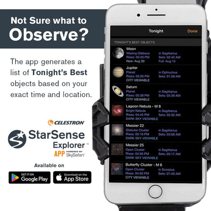 Celestron StarSense Explorer DX 130AZ App-Enabled Telescope – 130mm Newtonian Reflector with Smartphone Dock & StarSense App – iPhone & Android Compatible – Easy-to-Use for Beginners