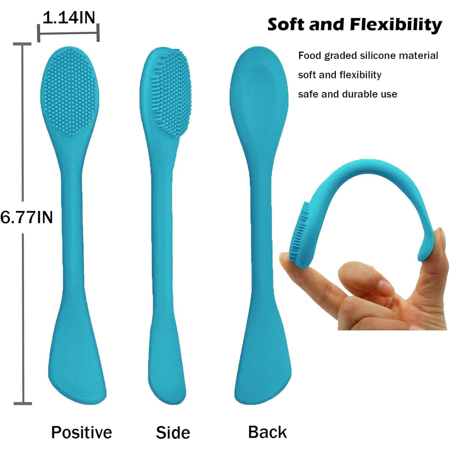 RamPula Silicone Face Mask Brush, Face Scrubber for Gentle Exfoliating & Hairless Moisturizers Applicator Tools for Apply Mud, Clay, Charcoal Mixed Mask, Cream, Lotion
