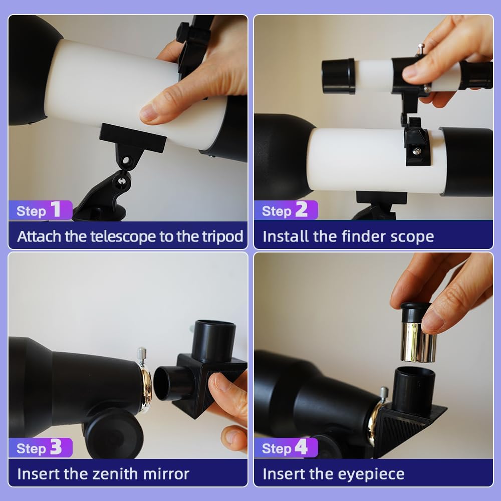 Telescope for Kids 60mm 90x Magnification with Sturdy Tripod, 2 Eyepieces & Finder Scope, 360mm Tube, STEM Astronomy Educational Gift for Boys & Girls 6-12