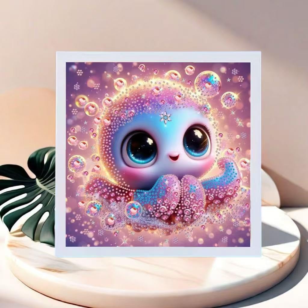 FONYANE Diamond Art for Kids & Girls & Boys,Gem Art Animal Stickers Craft Kit for Kids Ages 4-6-8-10-12,Arts & Crafts for Boys Girls Birthday Party Gift Toy