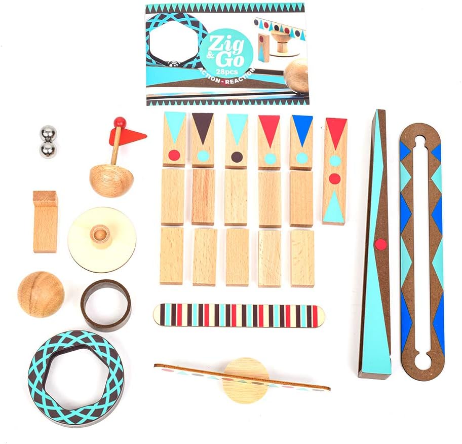 DJECO Zig & Go Big Boum Wall Construction Set (48pcs) - Chain Reaction Game for Kids - Fun & Creative Activity for Friends & Family, Educational Toys for Children 8+ Years Girls & Boys