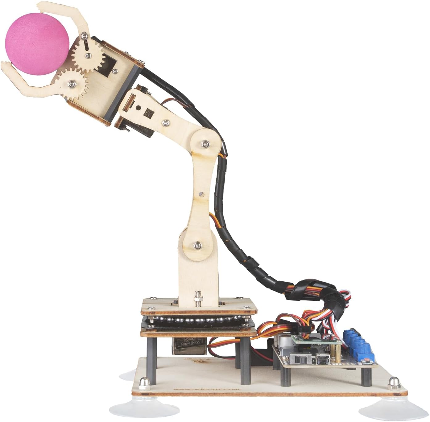 Adeept 5DOF Robotic Arm Kit Compatible with Arduino IDE, Programmable DIY Coding STEM Educational 5 Axis Build Robot Arm, Robot Starter Kit with OLED Display Processing Code and Tutorials - Black