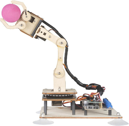 Adeept 5DOF Robotic Arm Kit Compatible with Arduino IDE, Programmable DIY Coding STEM Educational 5 Axis Build Robot Arm, Robot Starter Kit with OLED Display Processing Code and Tutorials - Black