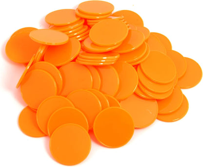 Smartdealspro 100pcs 32mm/1.26 Inch Opaque Plastic Learning Counters Disks Mini Poker Chips Game Tokens with Storage Box (Red)