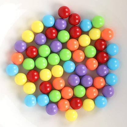 60pcs Chinese Checker Game Replacement Balls,6 Solid Color 14mm Acrylic Marbles for Marble Run, Aggravation Traditional Games