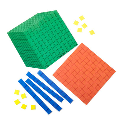 hand2mind Magnetic Demonstration Differentiated Base Ten Blocks Classroom Set, Magnetic Place Value Blocks, Counting Cubes for Kids Math, Base 10 Math Manipulatives Kindergarten Set (Set of 131)