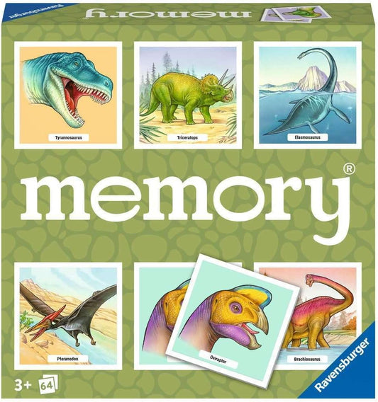 Ravensburger Dinosaur Memory Game – Fun & Fast Brain Teaser for Kids 3+ | Vibrant Dinosaur Images | Easy to Learn for Birthdays and Holidays | Quality Family Time Activity