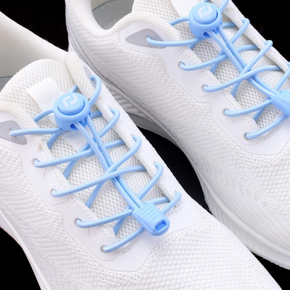 RJ-Sport Tieless Elastic Shoe Laces - Heavy Duty No Tie Shoelaces for Kids and Adult with Strong Lock and Speed Shoestrings