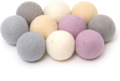 Glaciart One Felt Balls, Felt Pom Poms (5 Pieces) 4 Centimeters - 1.6 Inch, Handmade Felted 5 Vibrant Colors Wool Balls for Cats, Felting and Garland