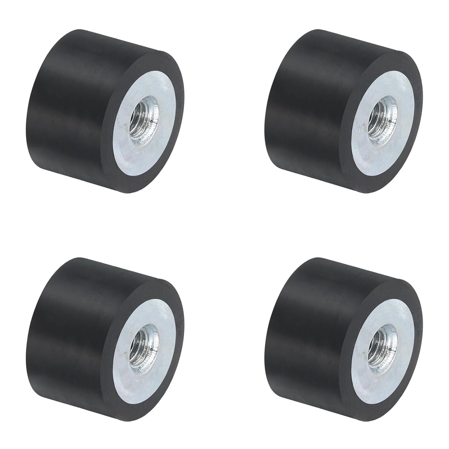 uxcell 4Pcs 20 x 10mm M6 Female Thread Rubber Mounts, Vibration Isolator, Replaces Anti Vibration Pads Flat Silent Block Base Block