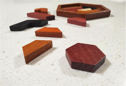Hexagon Wooden Puzzle Toy - Brain Teasers - Brain Teaser Puzzles for Adults and Kids