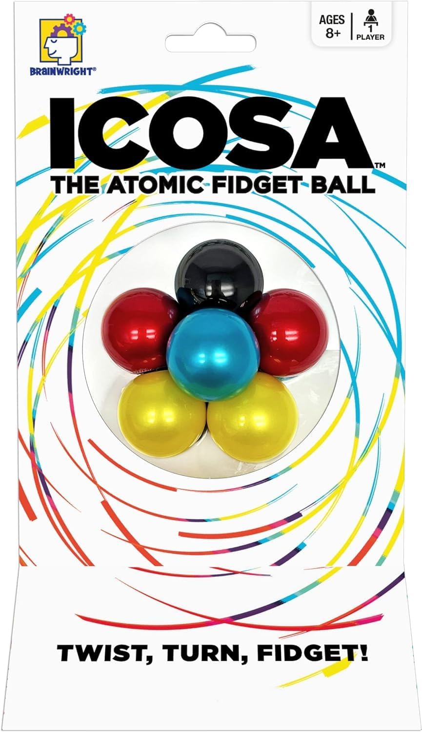 Brainteaser Puzzle for Kids & Adults, Brainwright Icosa Atomic Puzzle Ball, 3D Puzzle Game, Travel Games, STEM Toys, Family Games, Brain Games for Kids 8-12