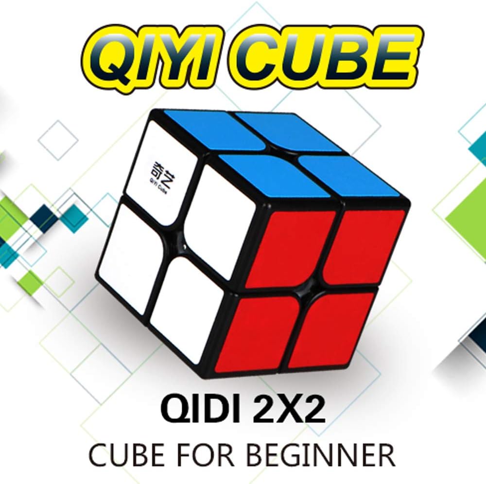 Qiyi Qidi Speed Cube 2x2- Smooth Bright-Light Sticker(Classic Colors) - 2x2x2 Puzzles Toys, The Most Educational Toy to Effectively Improve Child's Concentration and responsiveness.