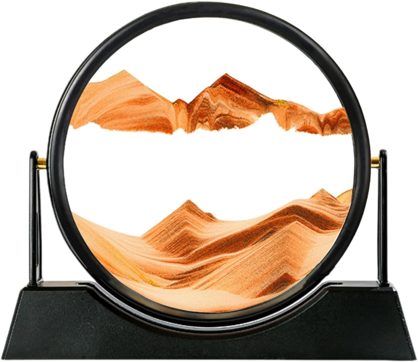 ZSDSZDZY Moving Sand Art Picture Liquid Motion, 3D Quicksand Décor, Deep Sea Sandscapes with Display Flowing Sand Frame for Relaxing, Desktop Office Home Decoration(Red)