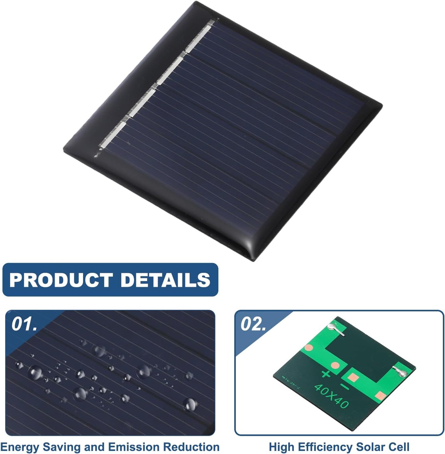 MECCANIXITY 8PCS 1.5V 0.09W 0.06A Mini Solar Panels for Solar Power, Small Solar Photovoltaic Cells Charge DIY Electric Toy Materials Solar System Kits, 1.18" x 1.18"