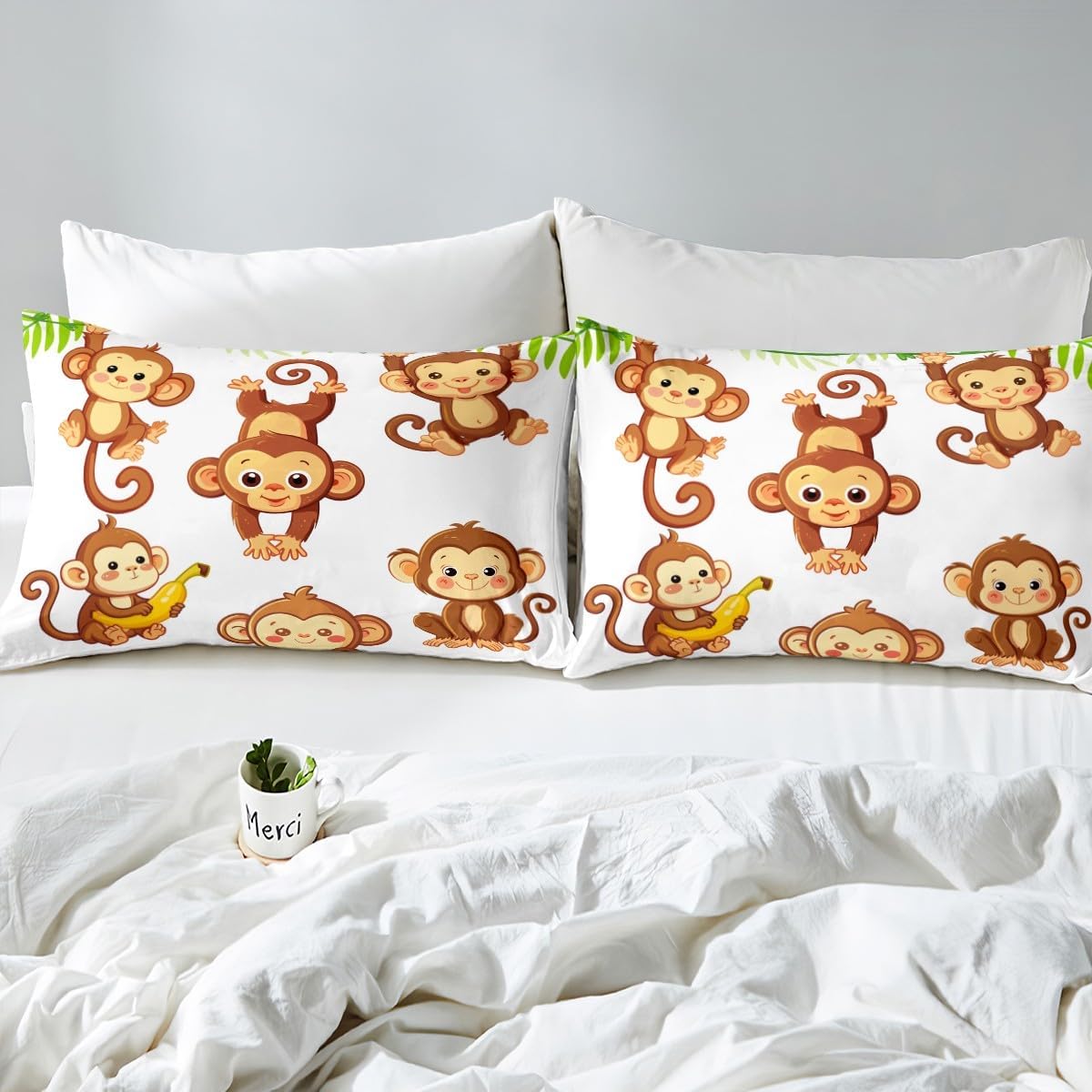 Manfei Musical Kids Fitted Sheet Full Size, MusicalGuitar Radio Drum Kit Headset Print Bedding Set 3pcs for Boys Girls, Rock Music Bed Cover with 2 Pillowcases, Soft Polyester Bedding, No Top Sheet