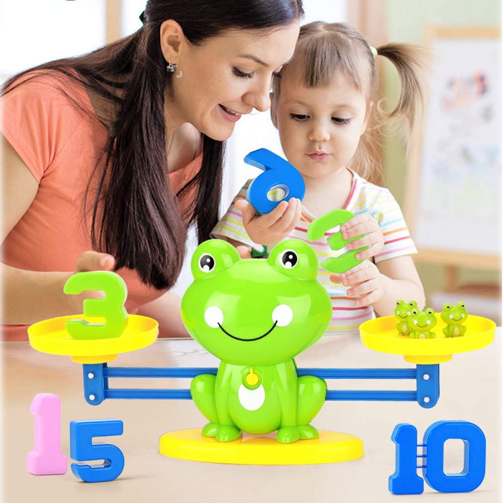 STEM Math Toy Educational Balance Game and Counting Frog Set for School Kids Years 3 4 5 6 7