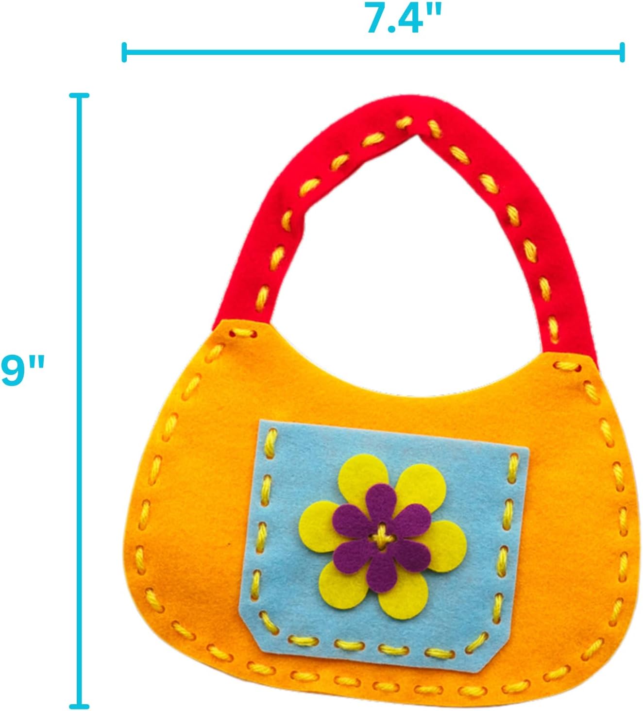 Serabeena Sewing Kit for Kids - Sew Your Own Felt Bags with Handles | Beginner Craft Kit Ages 6-8 | 6 Screen-Free No-Mess DIY Sewing Projects & Accessories