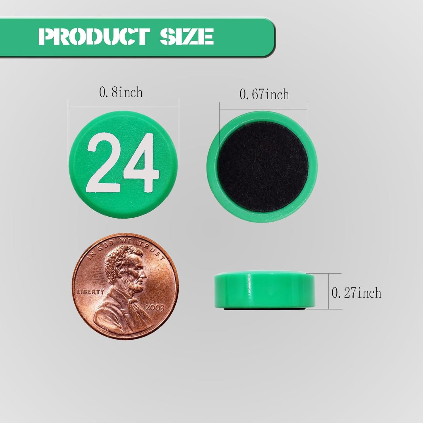 1-50 Magnetic Numbers, Magnets with Number for Dry Erase Boards, Round Number Refrigerator Magnets for Whiteboard in Home and Office (0.8" Diameter, Black)